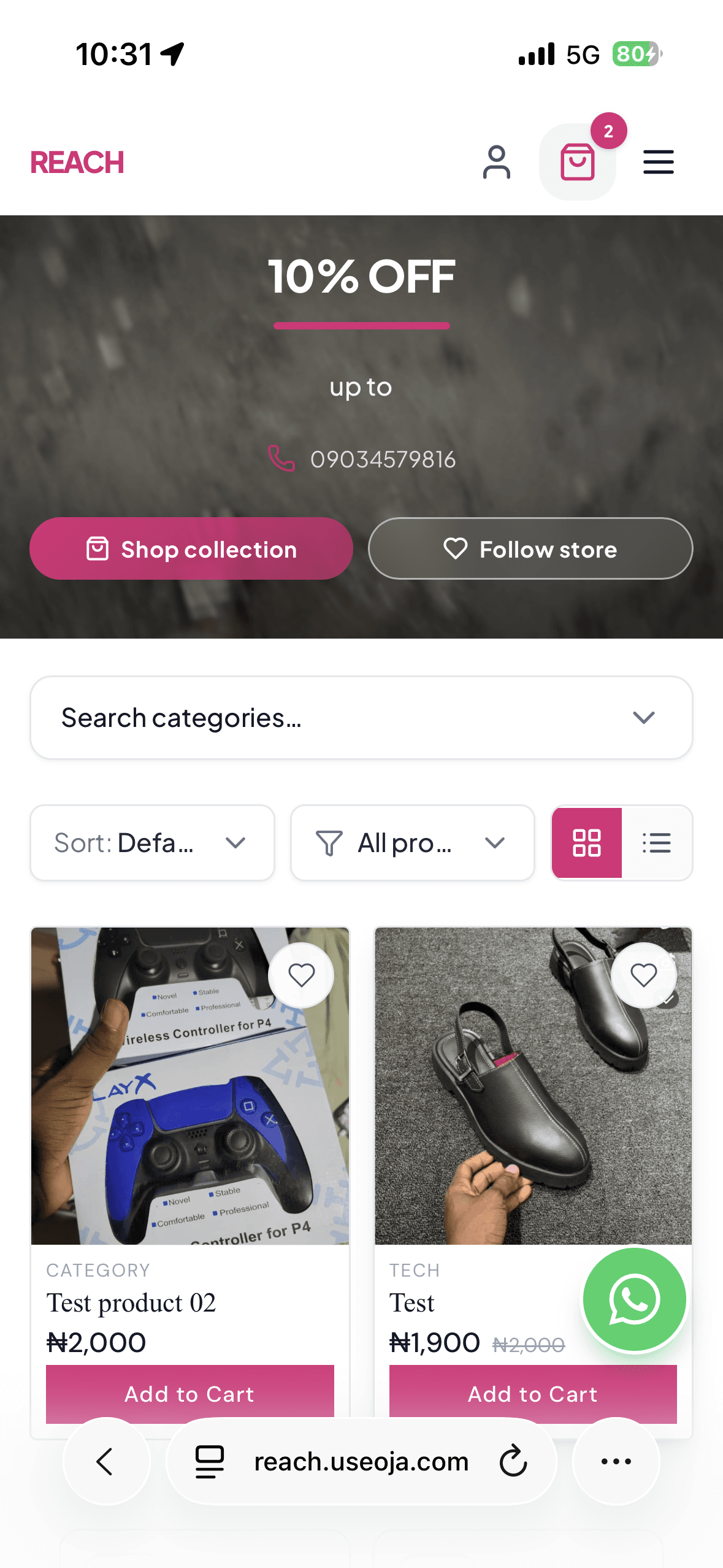 Store customization in Oja