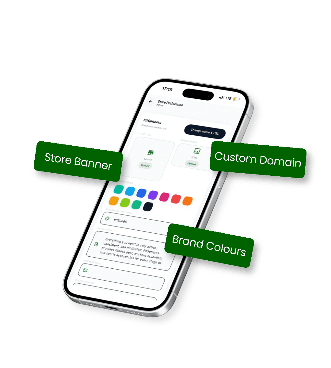 Oja Customization Studio for branding, themes, and layout