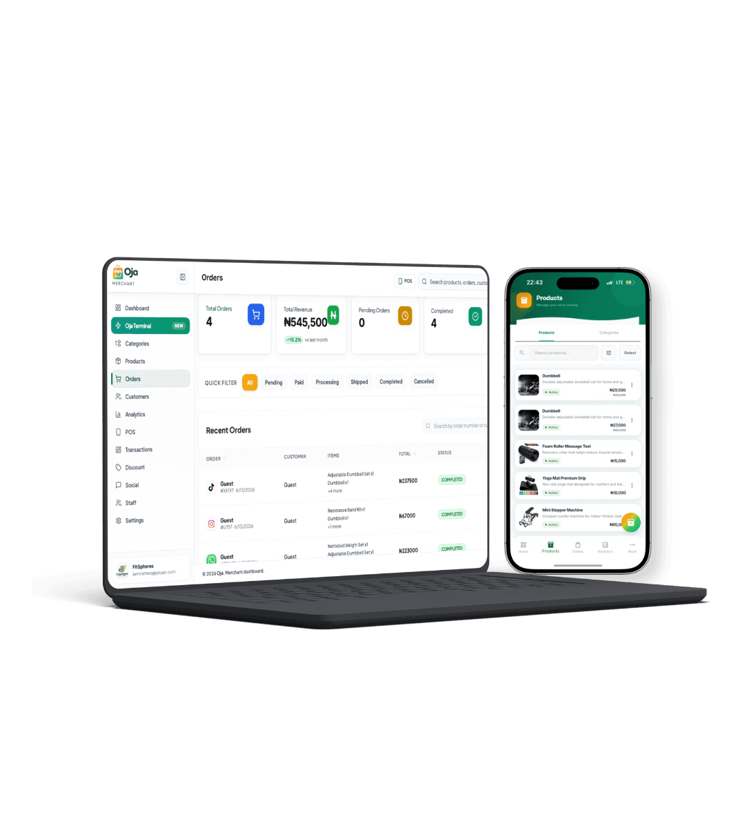 Oja tools across web, mobile, and desktop